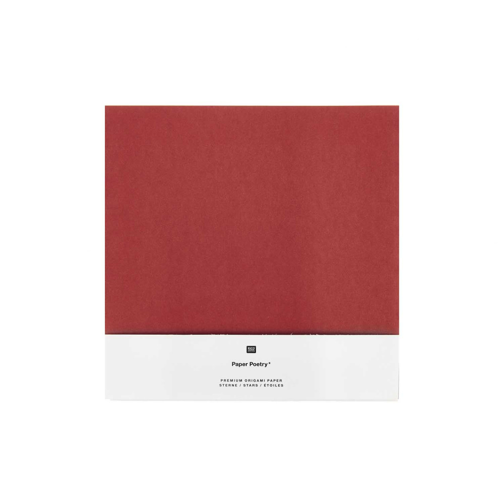 Papier origami - Paper Poetry - czerwono-złoty, 10 x 10 cm, 32 ark.