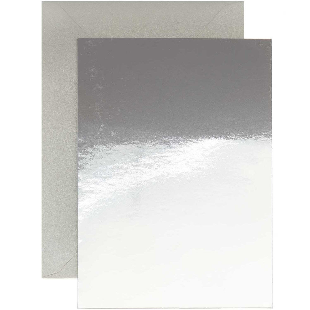 Zestaw kopert i kart - Paper Poetry - Mirror Silver, B6, 10 szt.