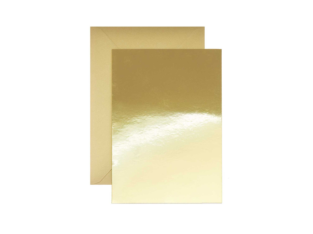Zestaw kopert i kart - Paper Poetry - Mirror Gold, A7 i C7, 20 szt.
