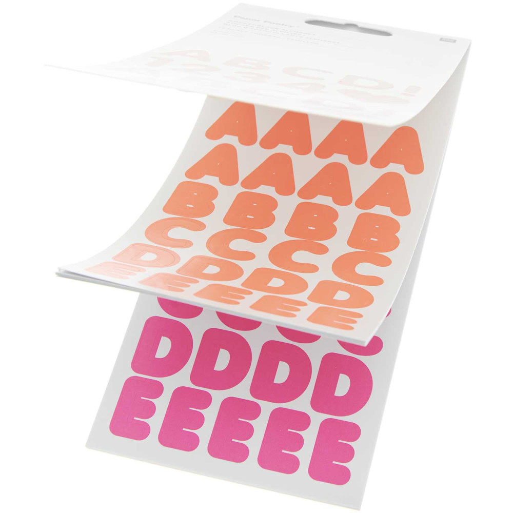 Sticker pad, Alphabet - Paper Poetry - Neon, 16 sheets