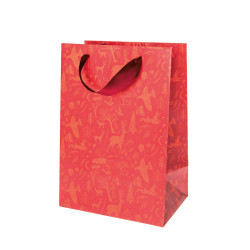 Paper gift bag, Winter - Rico Design - red, 18 x 26 x 12 cm