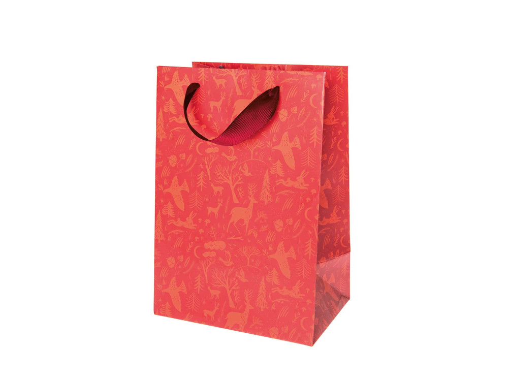Paper gift bag, Winter - Rico Design - red, 18 x 26 x 12 cm