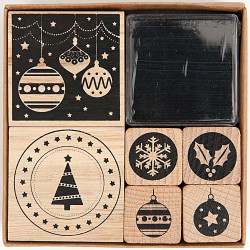 Wooden stamp set, Modern Christmas - Rico Design - 6 pcs.
