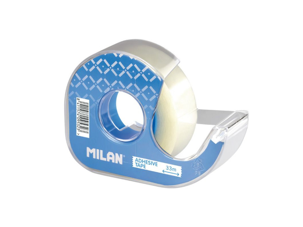Office tape with dispenser, crystal - Milan - 33 m x 19 mm