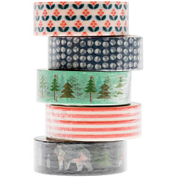 Set of washi tapes, Winter Forest - Paper Poetry - 15 mm x 10 m, 5 pcs.