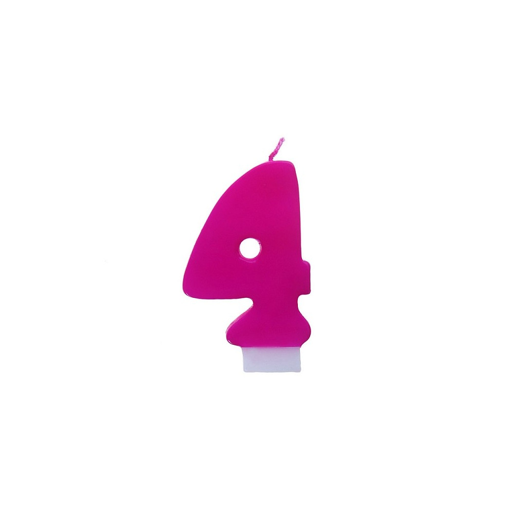 Birthday candle, pink - number 4