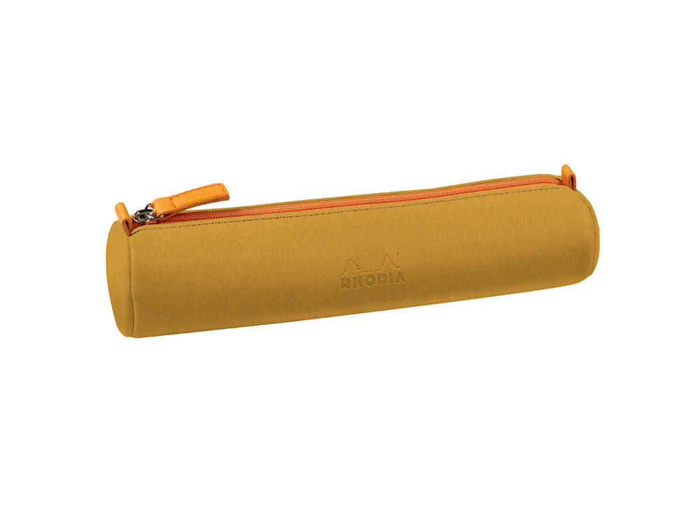Rhodiarama round pencil case - Rhodia - gold, 5 x 21,5 cm