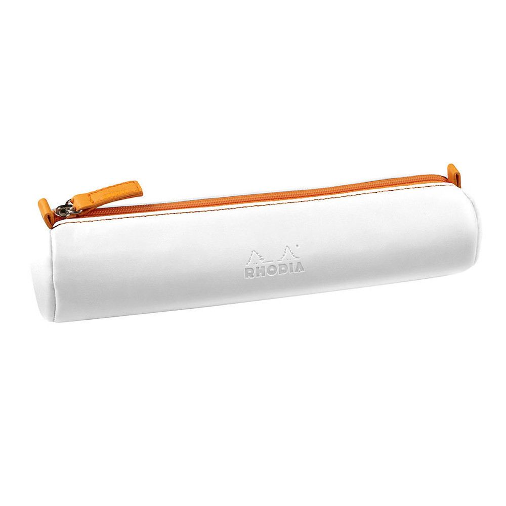 Rhodiarama round pencil case - Rhodia - white, 5 x 21,5 cm