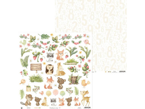 Papier do scrapbookingu 30,5 x 30,5 cm - Piątek Trzynastego - Woodland cuties 07