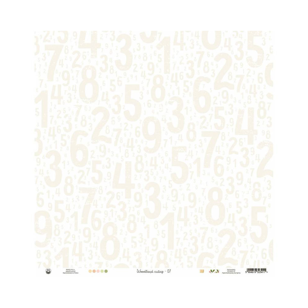 Scrapbooking paper 30,5 x 30,5 cm - Piątek Trzynastego - Woodland cuties 07