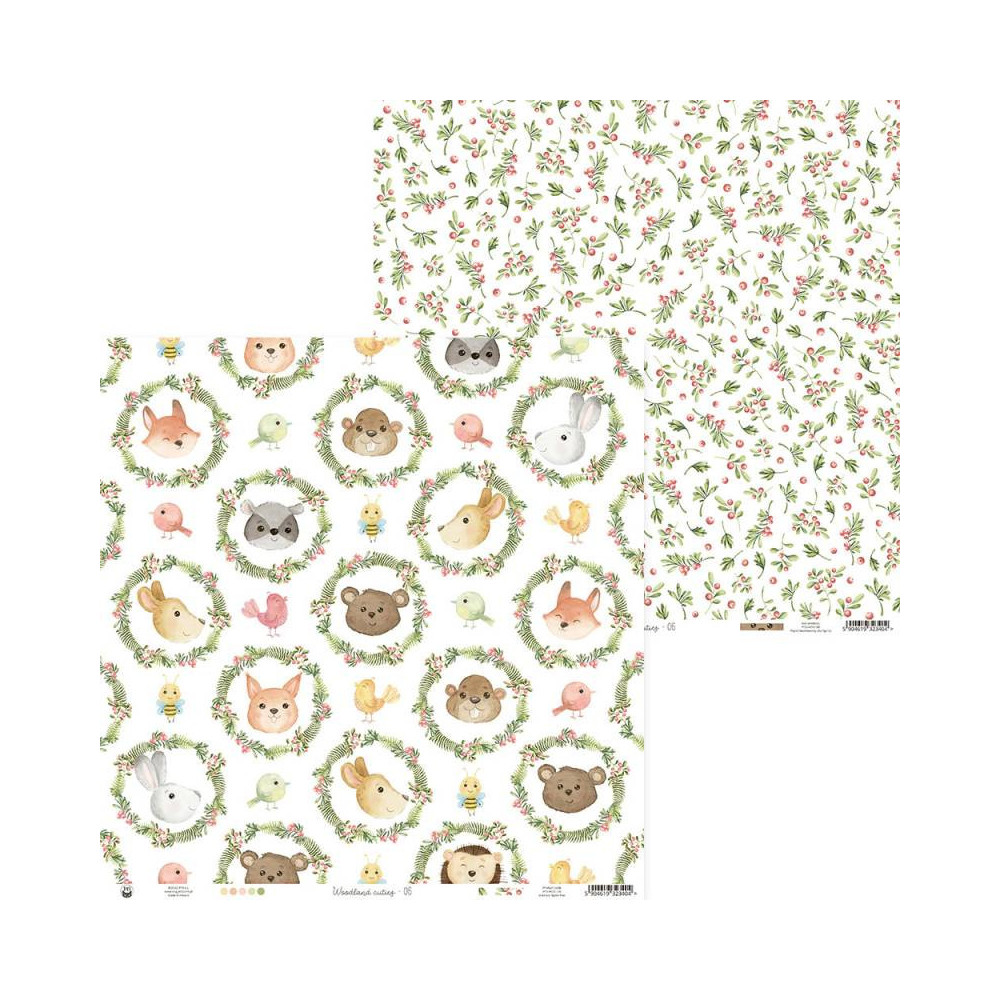 Scrapbooking paper 30,5 x 30,5 cm - Piątek Trzynastego - Woodland cuties 06