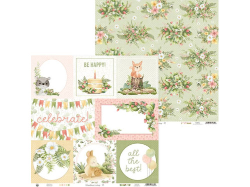 Papier do scrapbookingu 30,5 x 30,5 cm - Piątek Trzynastego - Woodland cuties 05