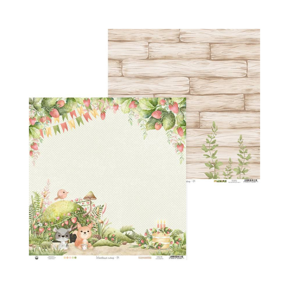 Papier do scrapbookingu 30,5 x 30,5 cm - Piątek Trzynastego - Woodland cuties 04