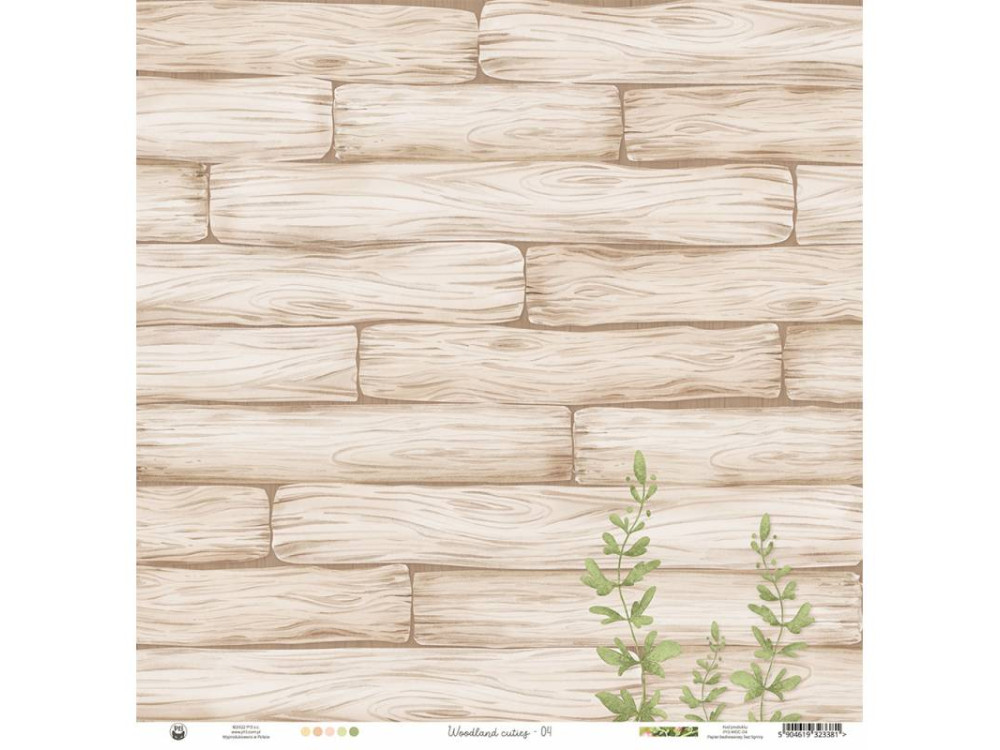 Papier do scrapbookingu 30,5 x 30,5 cm - Piątek Trzynastego - Woodland cuties 04