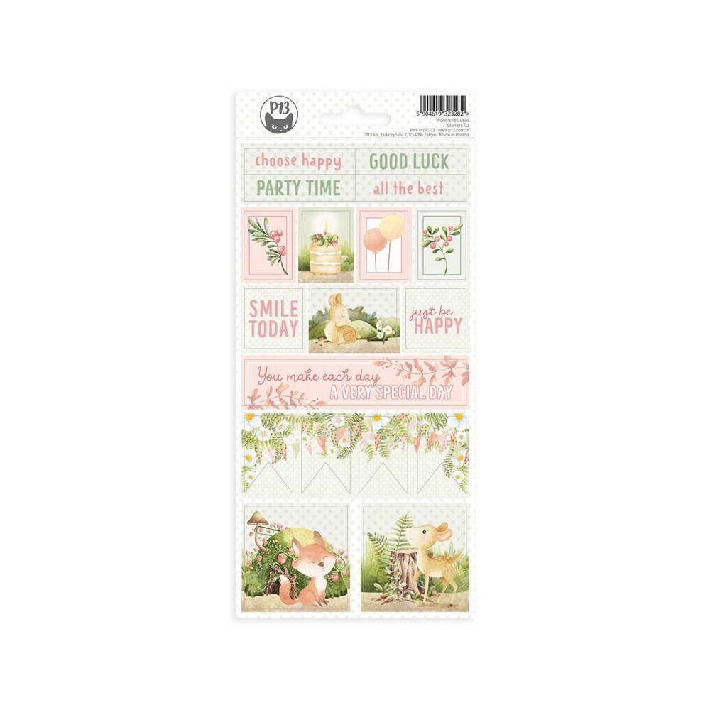 Set of cardboard stickers 10,5 x 22 cm - Piątek Trzynastego - Woodland cuties 02