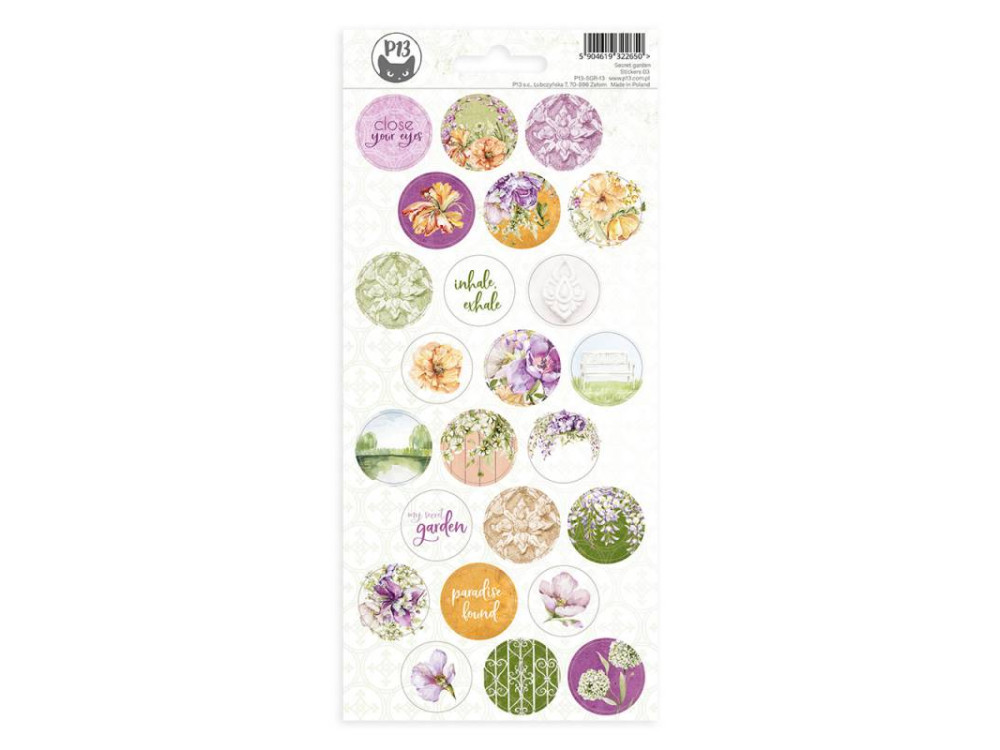Set of cardboard stickers 10,5 x 22 cm - Piątek Trzynastego - Secret garden 03