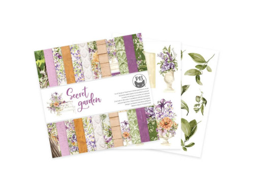 Set of scrapbooking papers 15,3 x 15,3 cm - Piątek Trzynastego - Secret garden