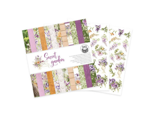 Set of scrapbooking papers 30,5 x 30,5 cm - Piątek Trzynastego - Secret garden