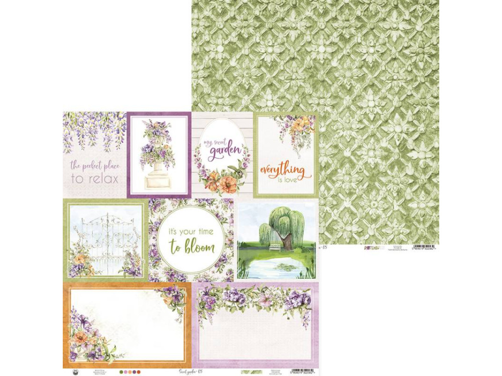 Set of scrapbooking papers 30,5 x 30,5 cm - Piątek Trzynastego - Secret garden