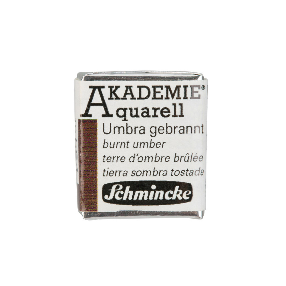 Akademie Aquarell watercolor paint - Schmincke - 664, Burnt Umber