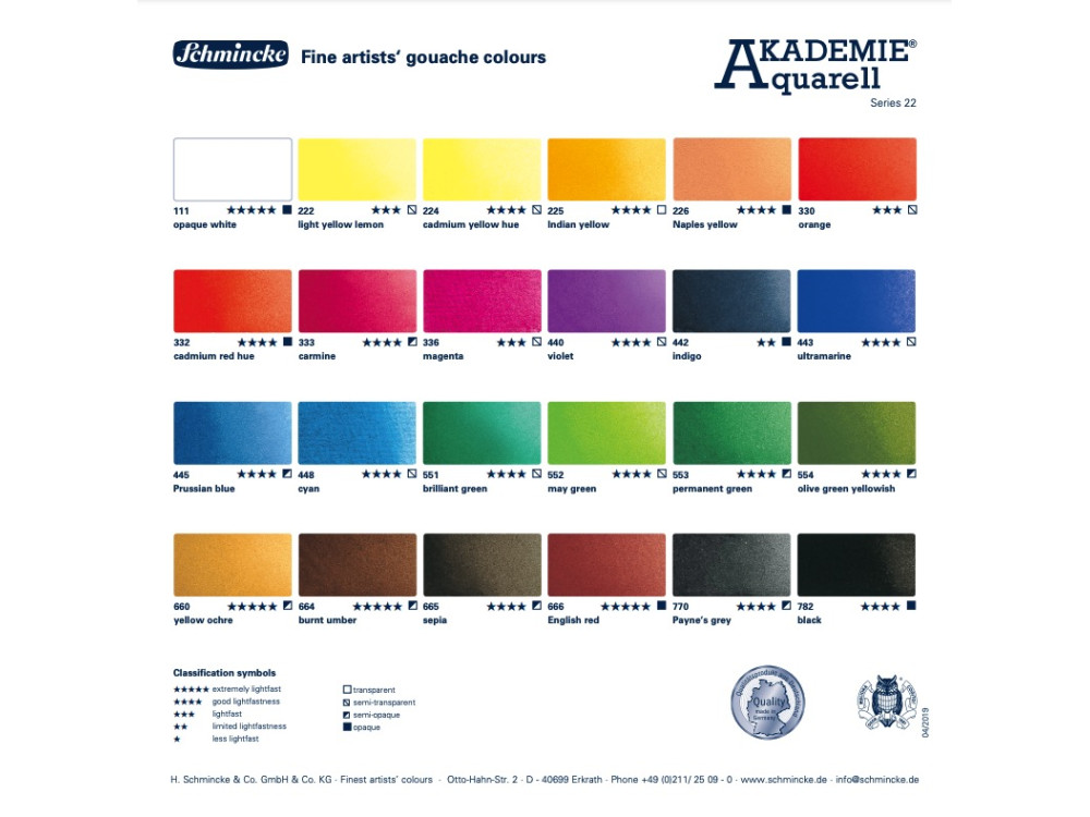 Akademie Aquarell watercolor paint - Schmincke - 551, Brilliant Green