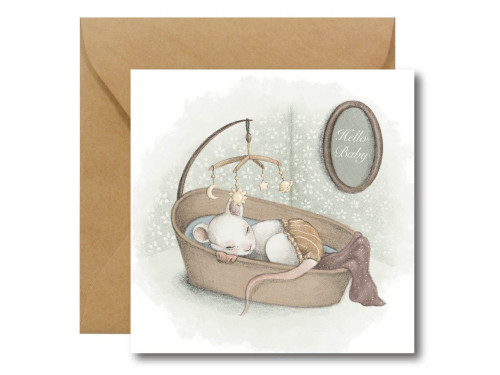 Greeting card - Hi Little - Hello Baby, 14,5 x 14,5 cm