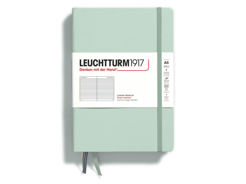 Notebook A5 - Leuchtturm1917 - ruled, hardcover, Mint Green, 80 g/m2