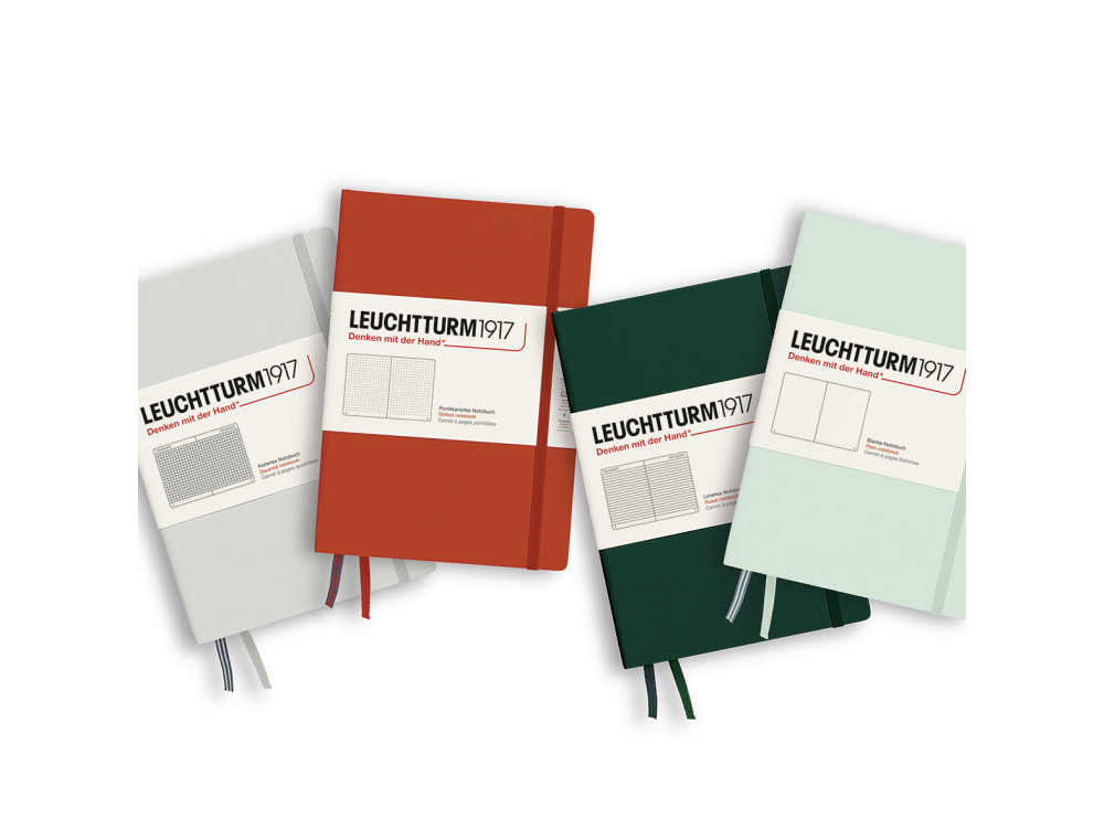 Notatnik A5 - Leuchtturm1917 - w linie, twarda okładka, Light Grey, 80 g/m2