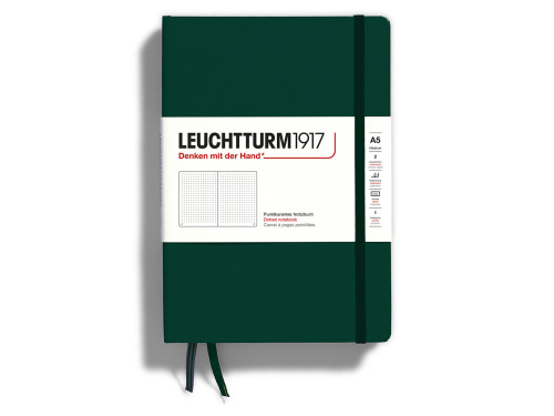 Notatnik A5 - Leuchtturm1917 - w kropki, twarda okładka, Forest Green, 80 g/m2