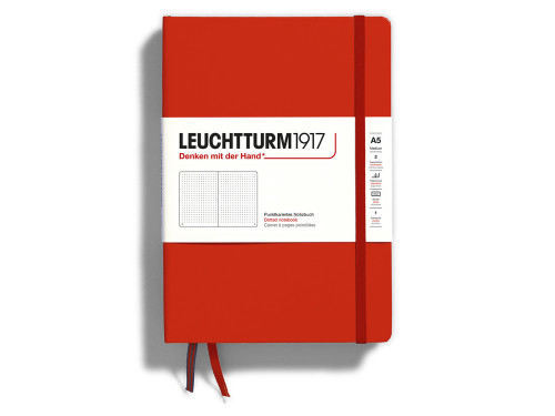 Notatnik A5 - Leuchtturm1917 - w kropki, twarda okładka, Fox Red, 80 g/m2