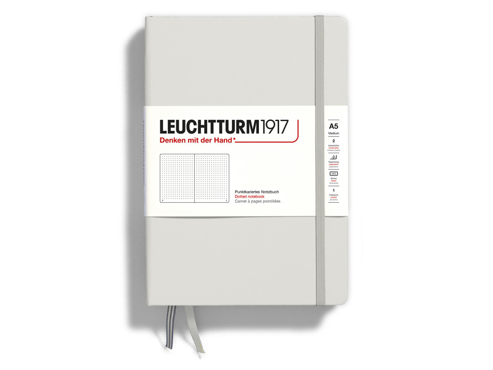 Notebook A5 - Leuchtturm1917 - dotted, hardcover, Light Grey, 80 g/m2