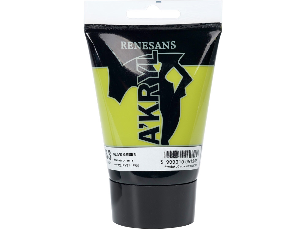 Acrylic A'kryl paint - Renesans - 83, Olive Green, 100 ml