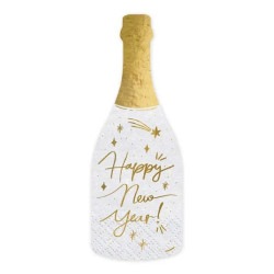 Paper napkins, Happy New Year - black and gold, 10 pcs.