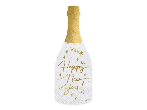 Paper napkins, Happy New Year - black and gold, 10 pcs.