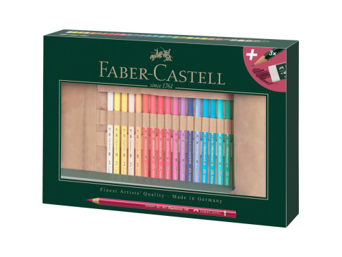 Zestaw kredek Polychromos w zwijanym piórniku - Faber-Castell - 30 kolorów