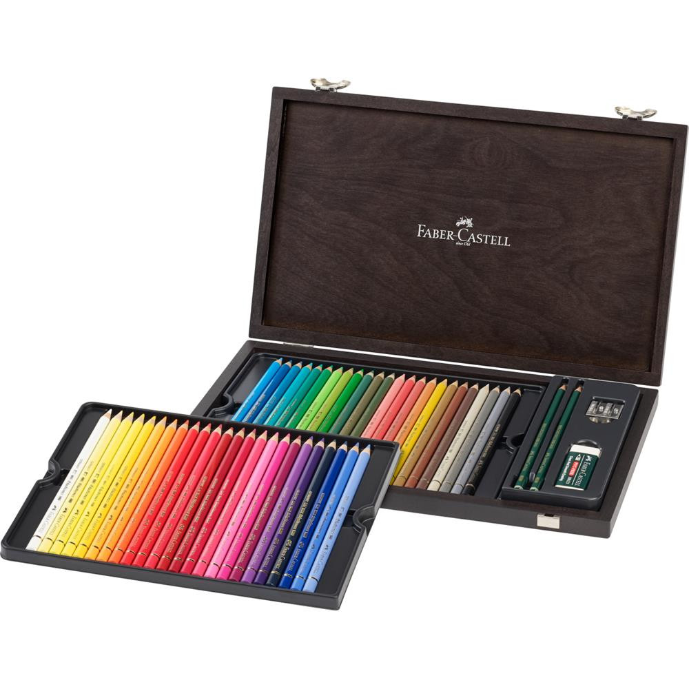 Kredki Polychromos w drewnianej kasecie - Faber-Castell - 48