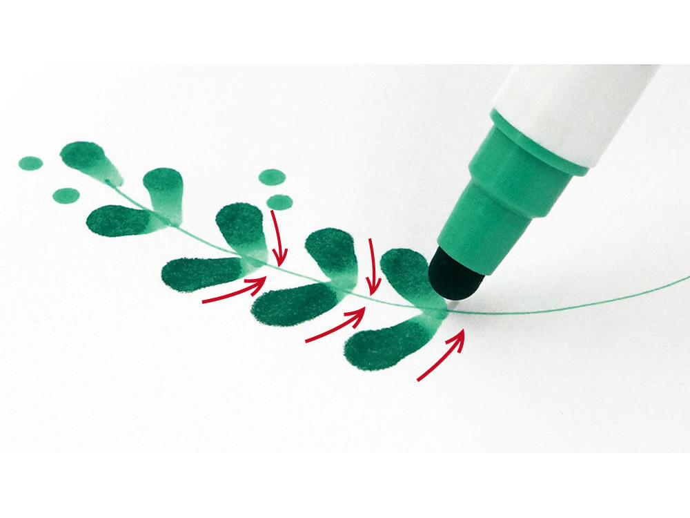 Pisak dwustronny Zig Clean Color Dot - Kuretake - Green