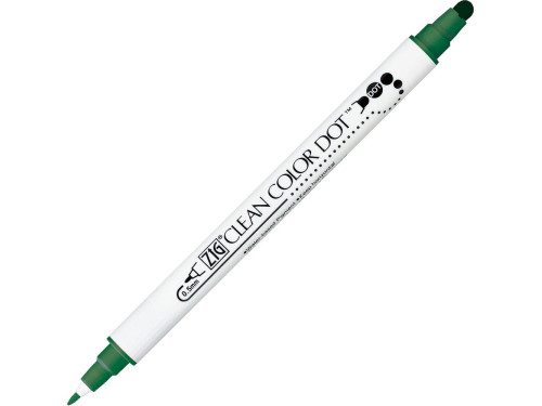 Pisak dwustronny Zig Clean Color Dot - Kuretake - Green