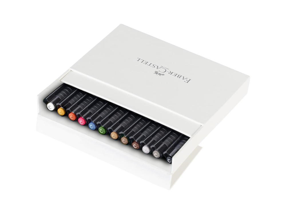Zestaw pisaków Pitt Artist Pen Calligraphy Studio Box - Faber-Castell - C, 12 kolorów