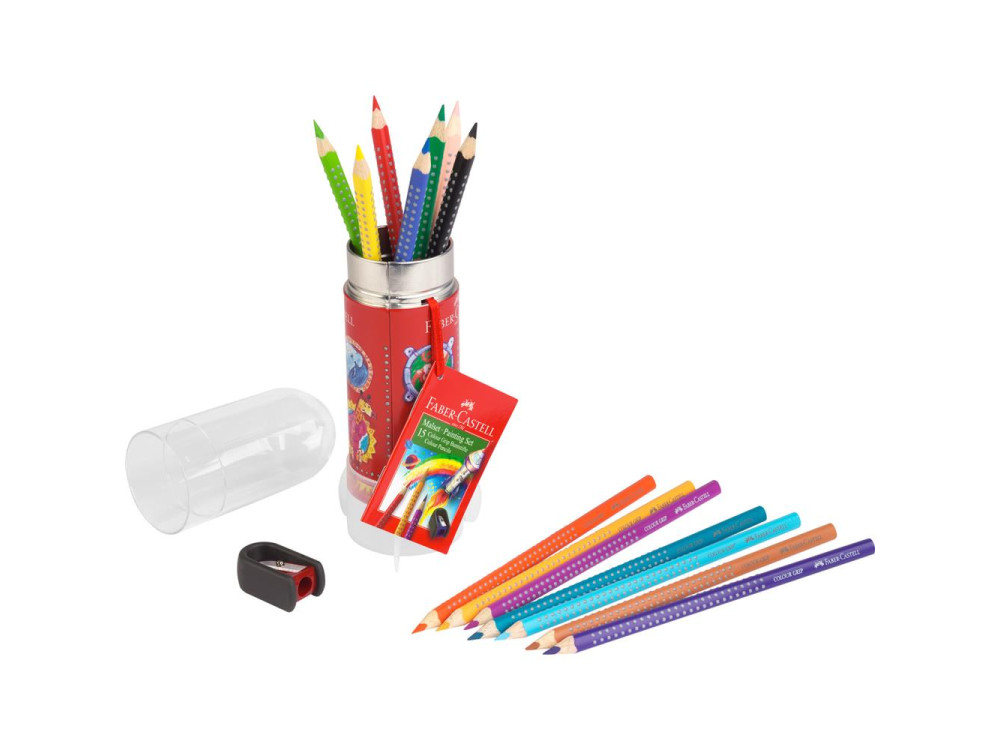 Set of Grip colored pencils in rocket pencil case - Faber-Castell - 15 pcs.