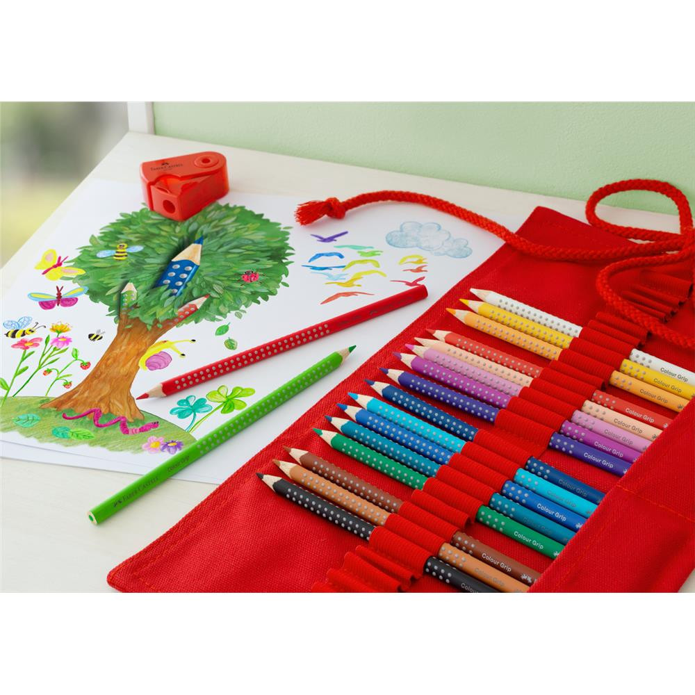 Set of Grip colored pencils in roll pencil case - Faber-Castell - 18 pcs.