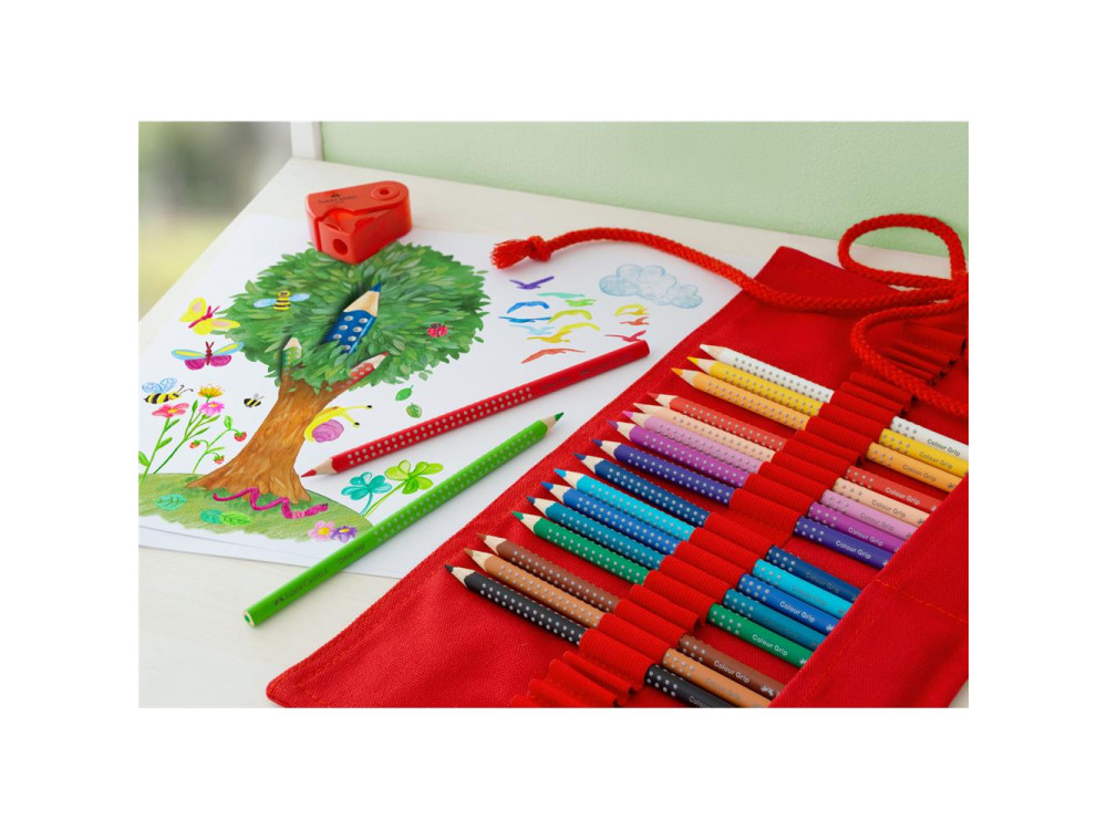 Set of Grip colored pencils in roll pencil case - Faber-Castell - 18 pcs.