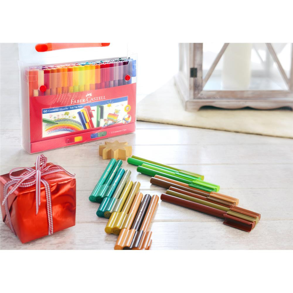 Set of Connector felt tip pens in case - Faber-Castell - 60 colors