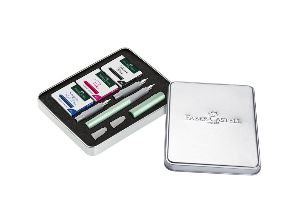 Calligraphy Gift set with fountain pen Grip 2011 - Faber-Castell - Pearl Mint, F