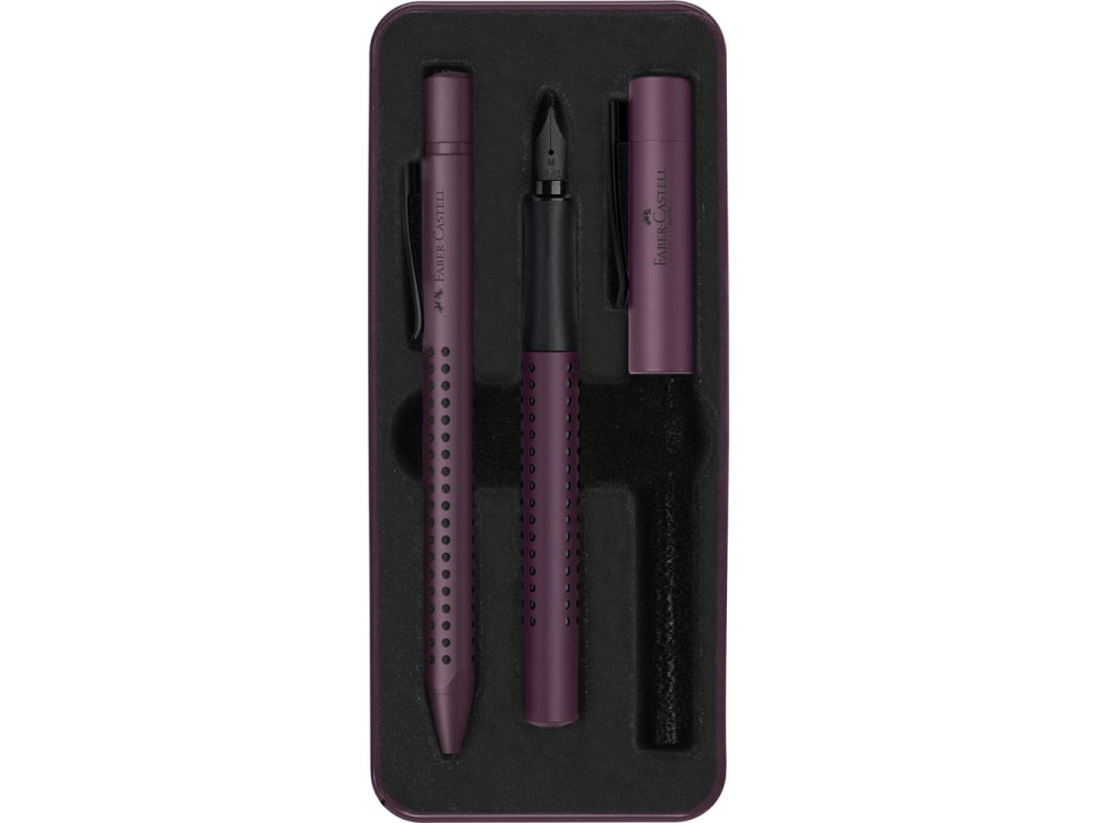 Gift set with fountain pen and ballpoint pen Grip 2011 - Faber-Castell - Berry