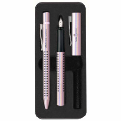 Zestaw prezentowy Grip 2011, pióro wieczne i długopis - Faber-Castell - Glam Pearl