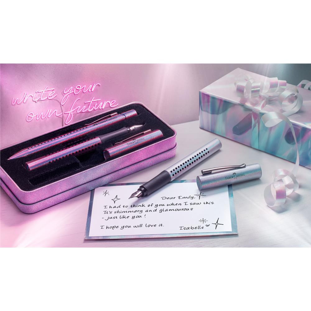 Gift set with fountain pen and ballpoint pen Grip 2011 - Faber-Castell - Glam Violet