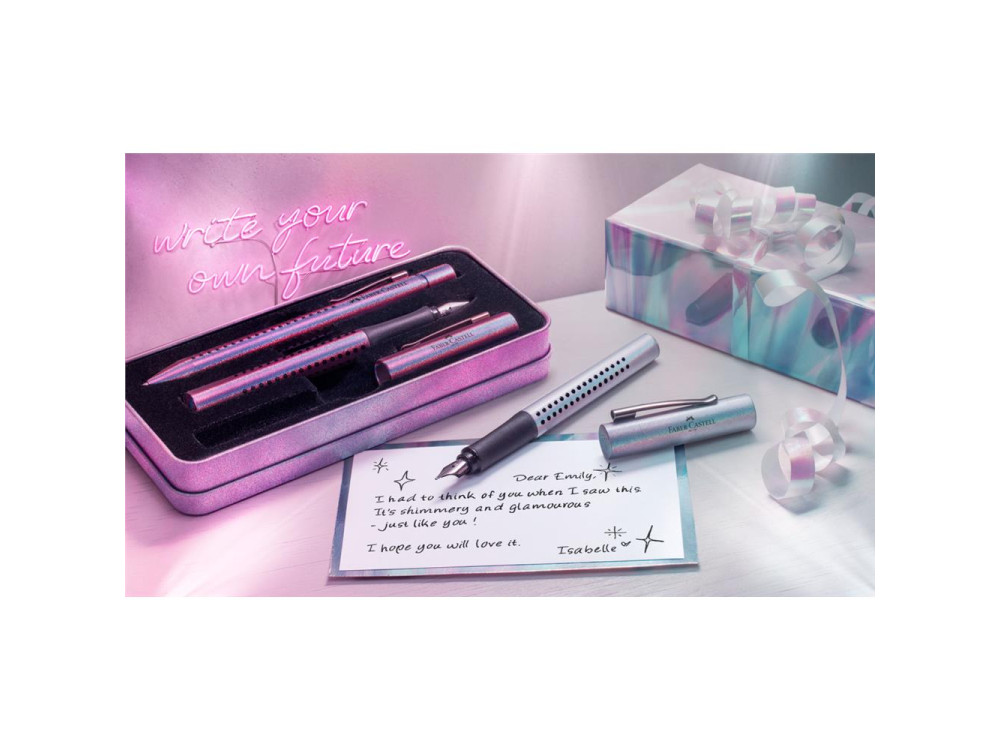 Gift set with fountain pen and ballpoint pen Grip 2011 - Faber-Castell - Glam Violet