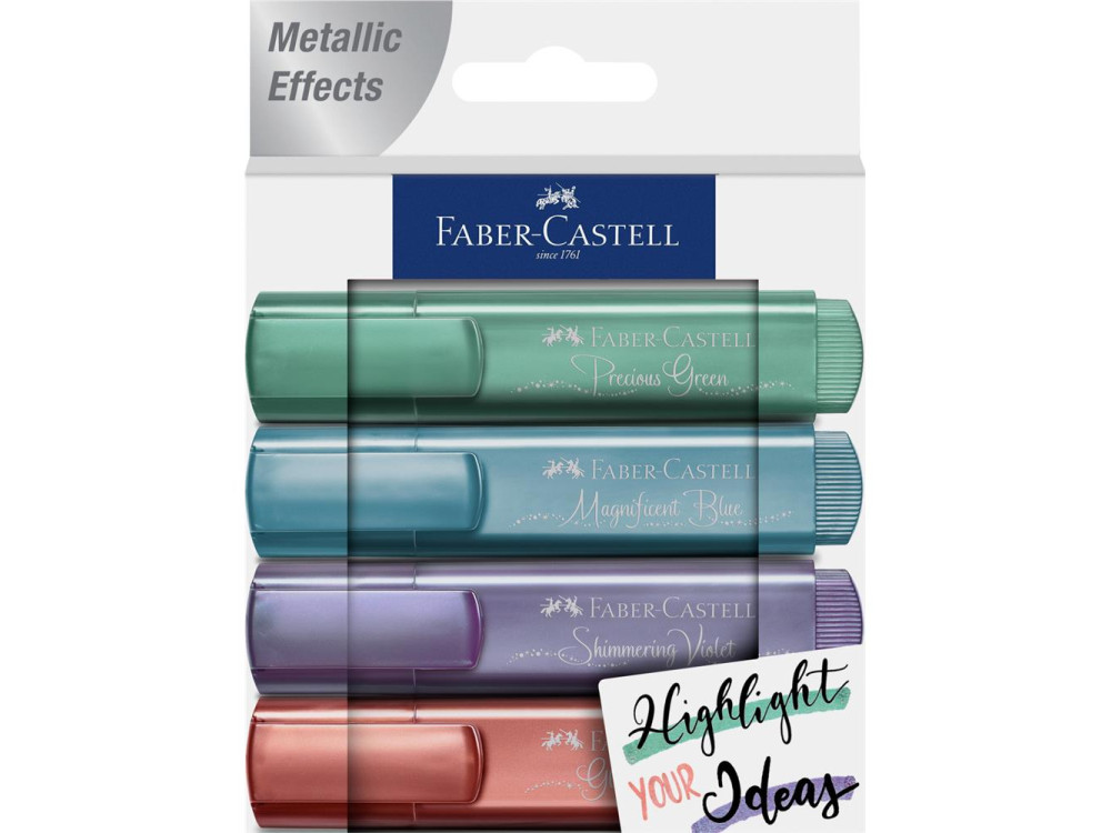 Set of metallic highlighters - Faber-Castell - 4 colors