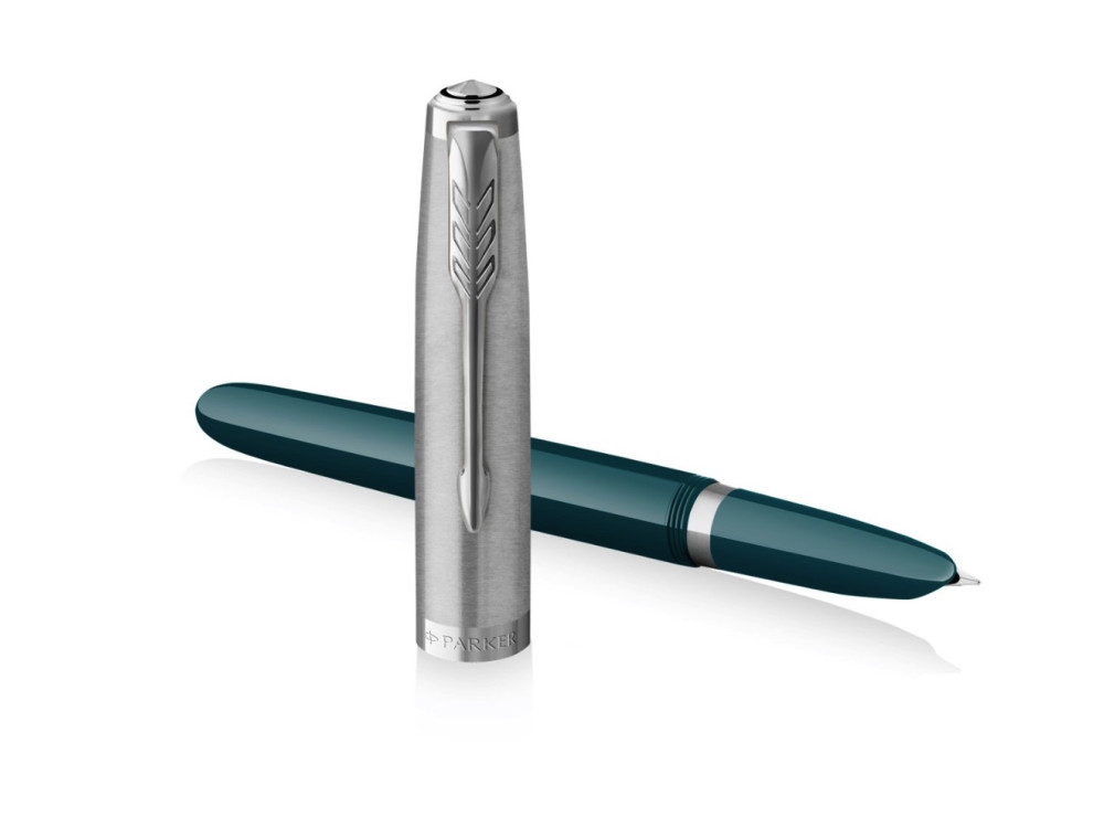 Fountain pen 51 - Parker - Teal Blue CT, F